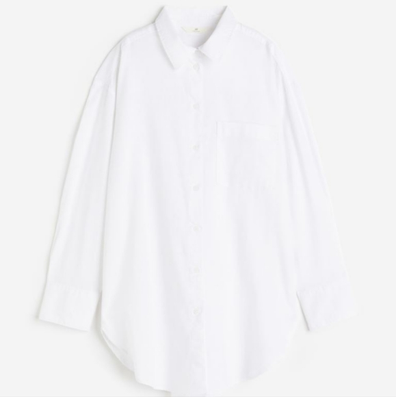 BNWT H&M Linen-Cottom Blend Button Down Shirt, US S - Picture 12 of 13
